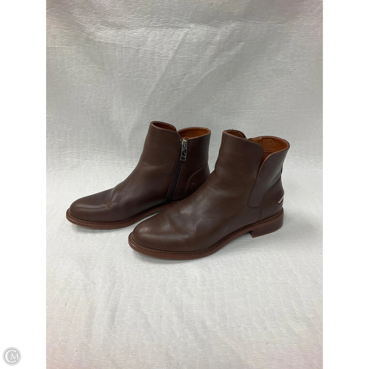 Boots Ankle Heels By Franco Sarto In Brown, Size: 9.5