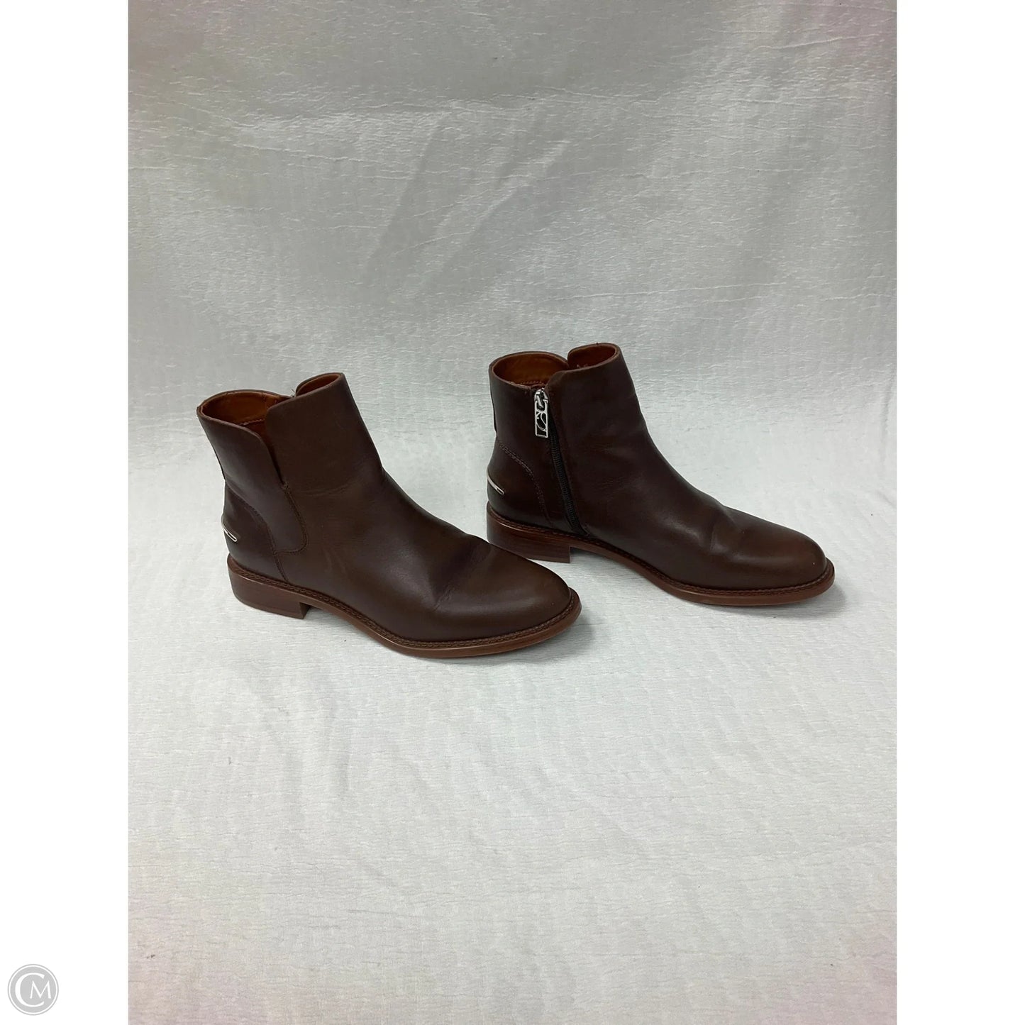 Boots Ankle Heels By Franco Sarto In Brown, Size: 9.5