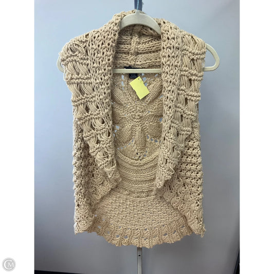 Vest Sweater By Clothes Mentor In Tan, Size: S
