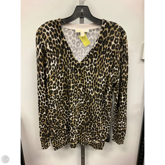 Top Long Sleeve By Michael By Michael Kors In Animal Print, Size: Xl