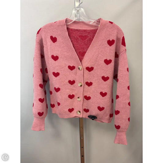 Sweater Cardigan By Clothes Mentor In Pink & Red, Size: S