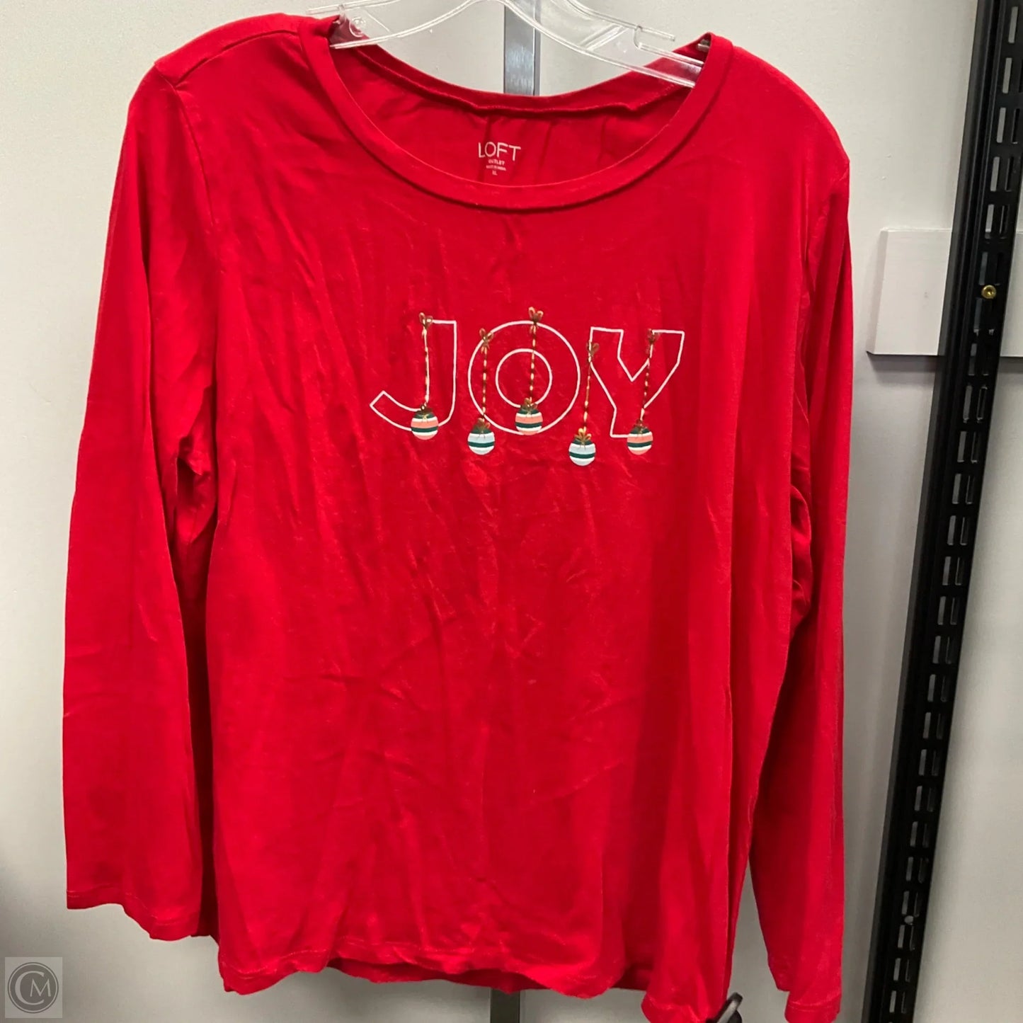Top Long Sleeve By Loft In Red, Size: Xl
