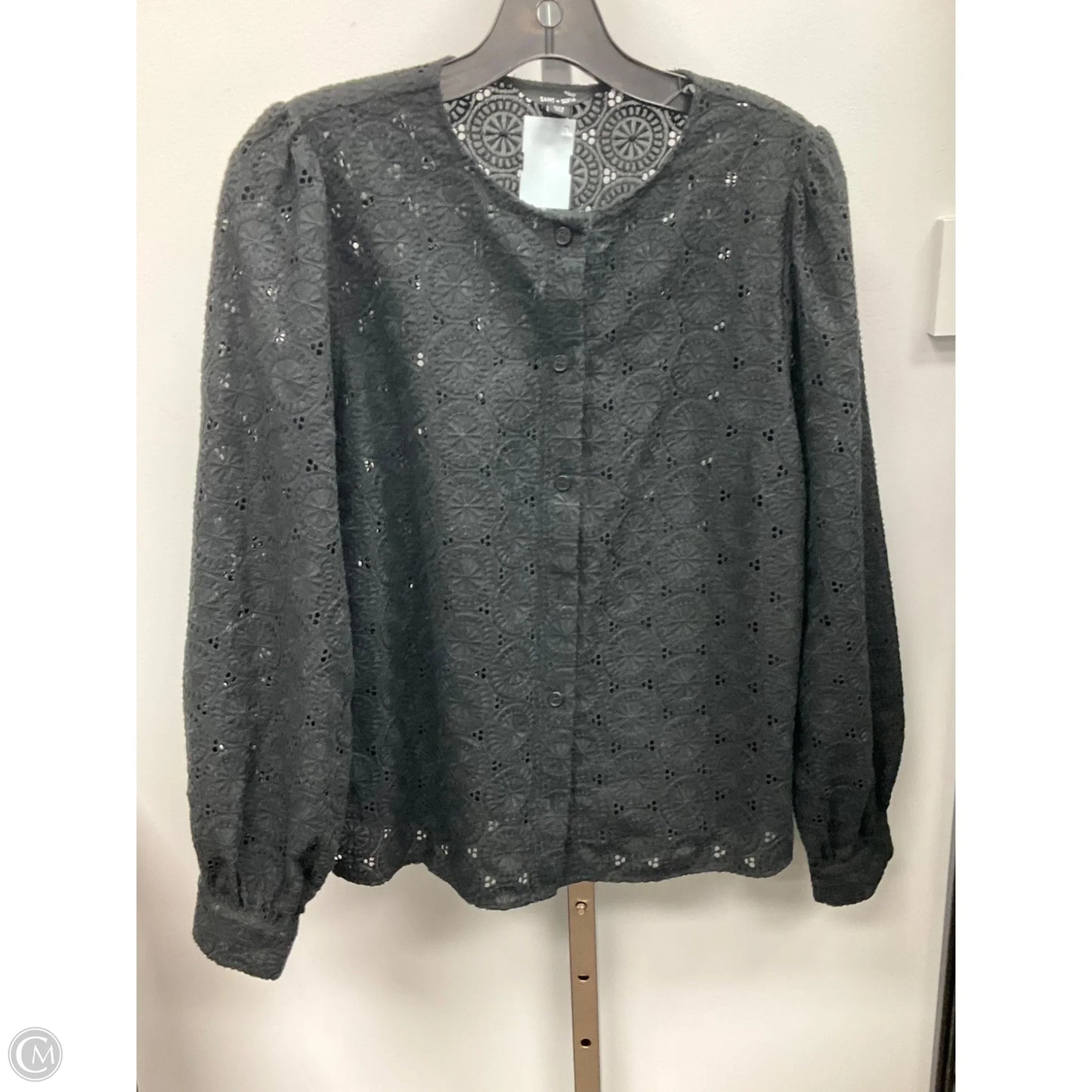 Top Long Sleeve By Cmc In Black, Size: 8