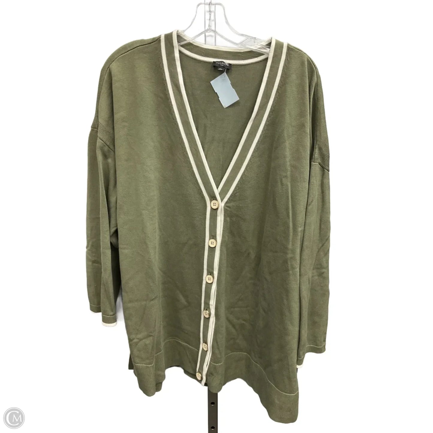 Sweater Cardigan By Talbots In Green, Size: 2x