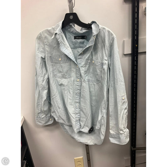 Top Long Sleeve By Lauren By Ralph Lauren In Blue, Size: M