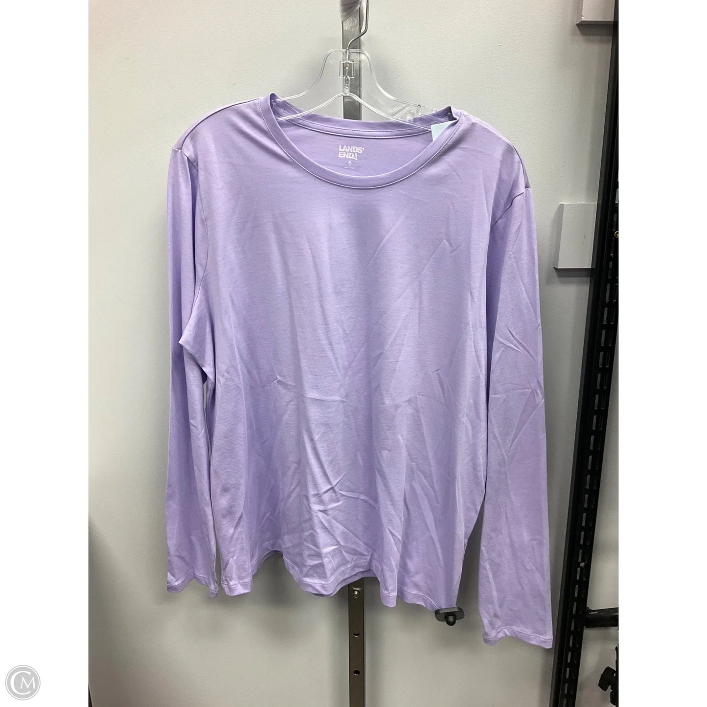 Top Long Sleeve Basic By Lands End In Purple, Size: Xl