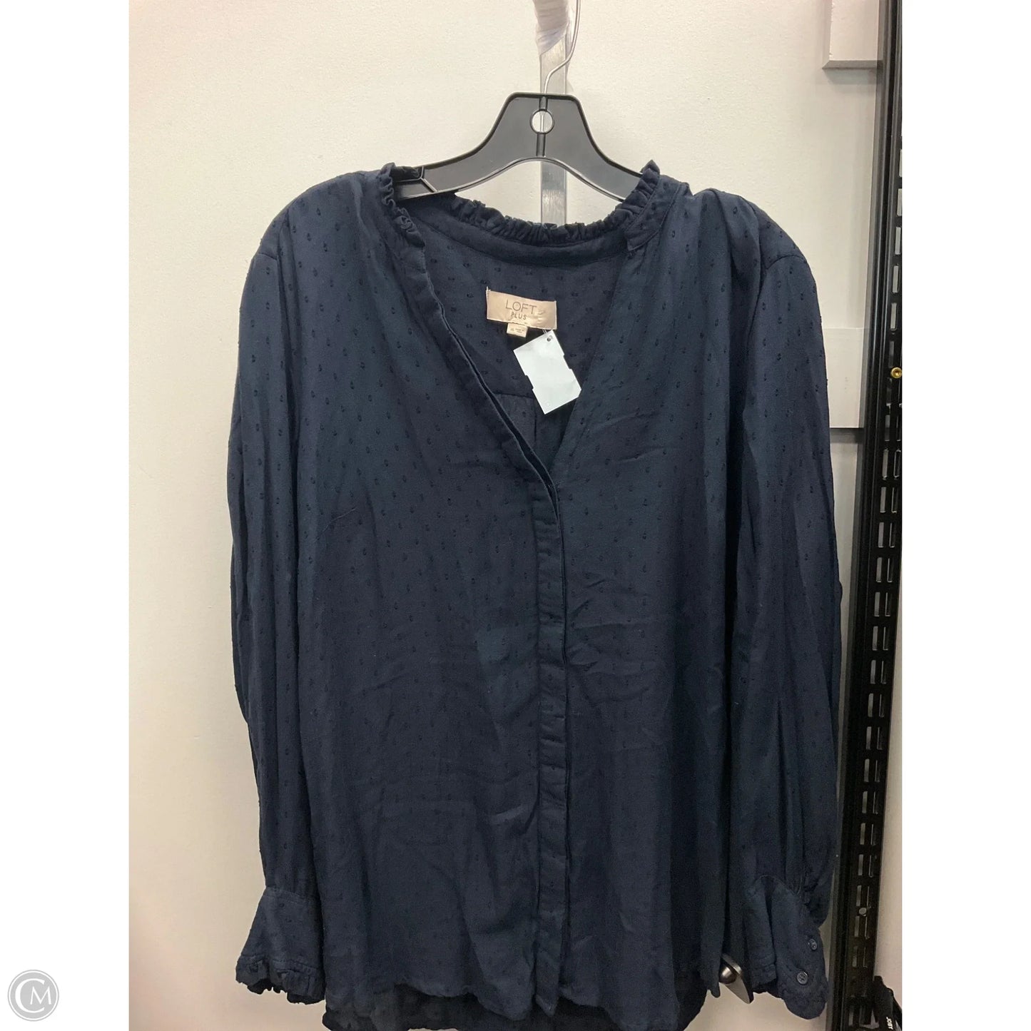 Top Long Sleeve By Loft In Navy, Size: 16