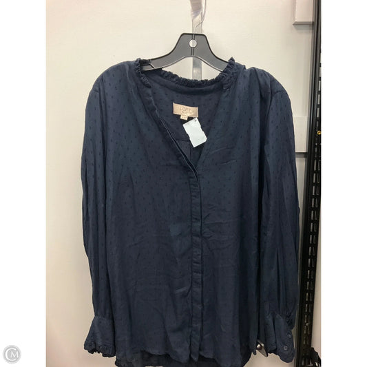 Top Long Sleeve By Loft In Navy, Size: 16