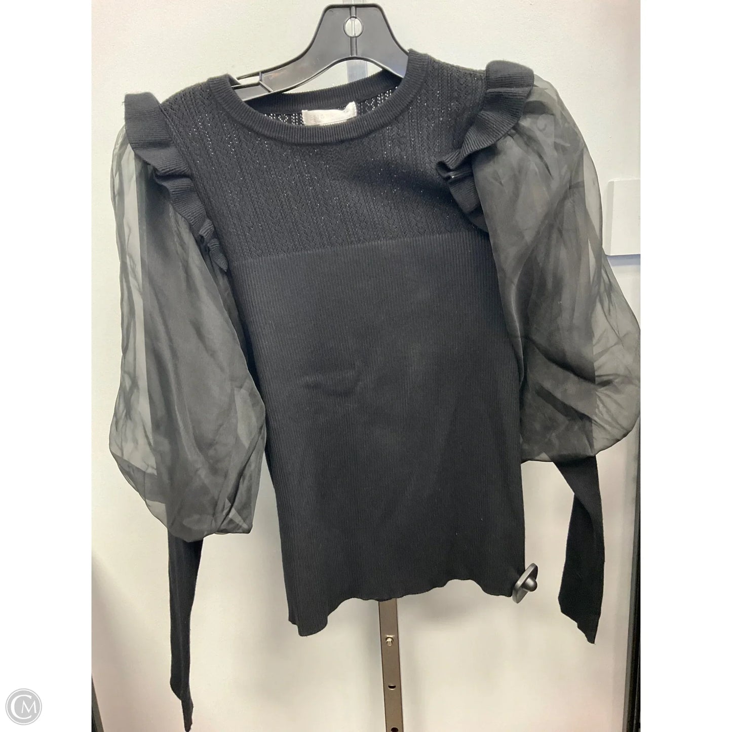 Top Long Sleeve By Design History In Black, Size: S