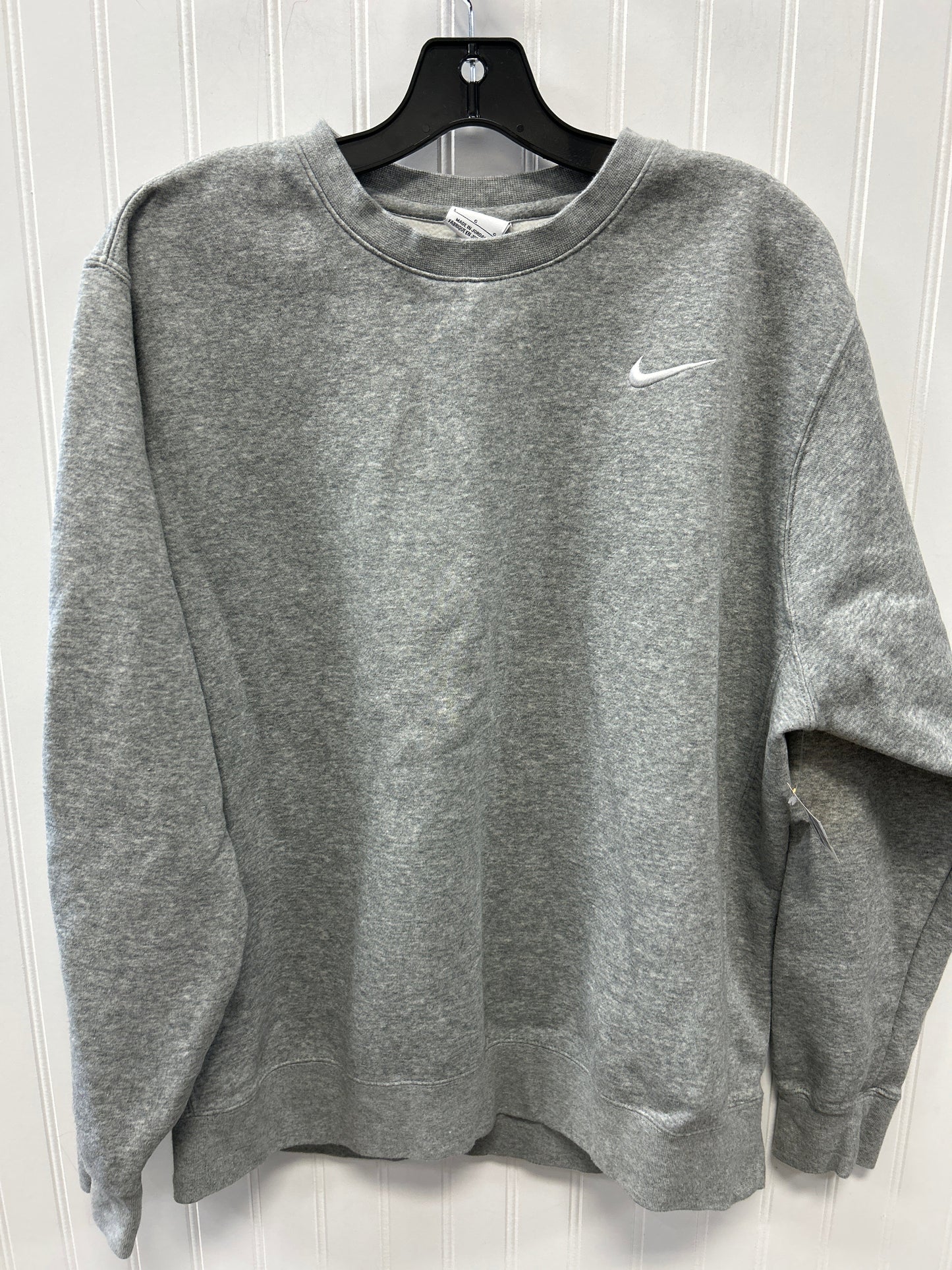 Athletic Sweatshirt Crewneck By Nike Apparel In Grey, Size:L
