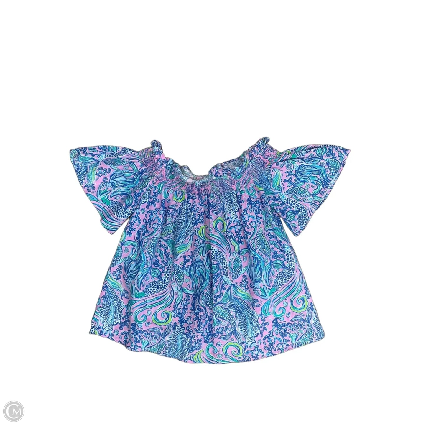 Top Short Sleeve Basic By Lilly Pulitzer In Blue & Pink, Size: S
