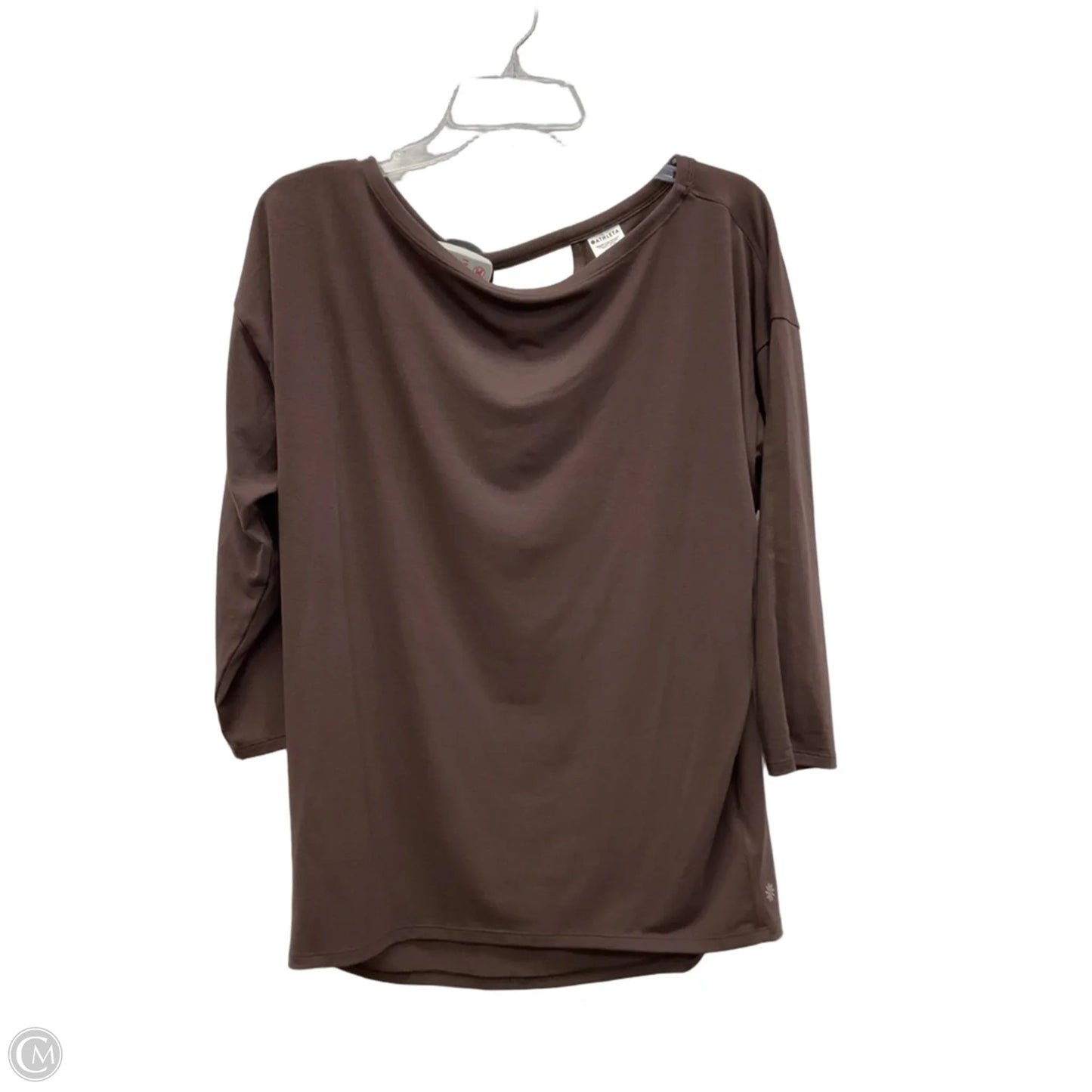 Athletic Top Long Sleeve Collar By Athleta In Brown, Size: Sp