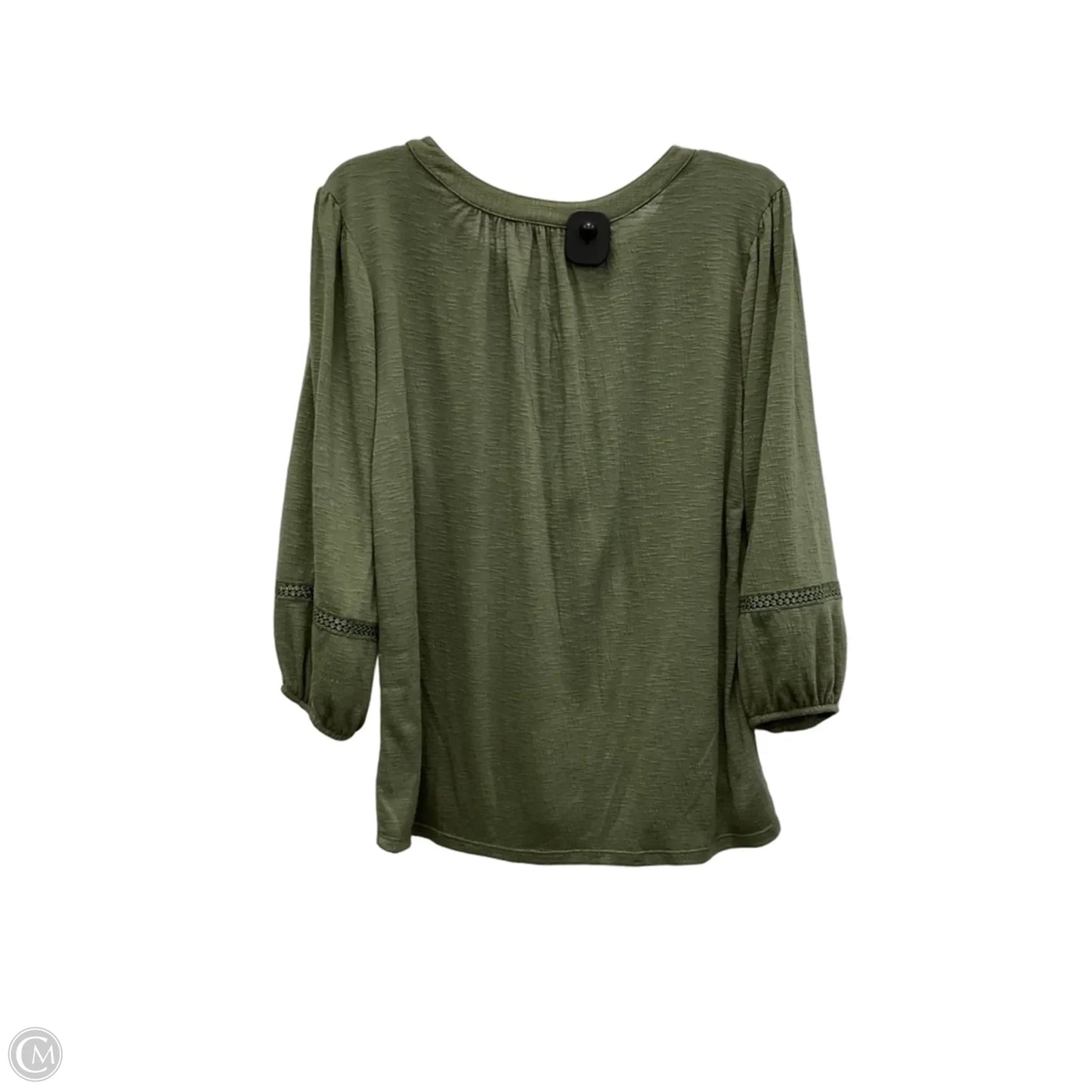 Top Long Sleeve Basic By Apt 9 In Green, Size: M