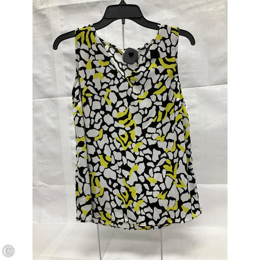 Top Sleeveless By Nine West Apparel In Black & Yellow, Size: S