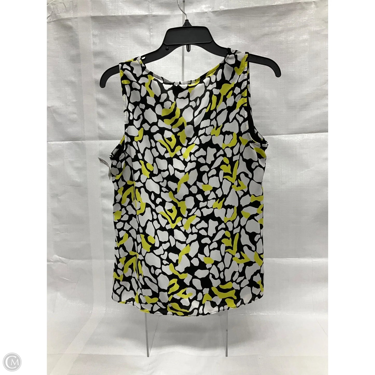 Top Sleeveless By Nine West Apparel In Black & Yellow, Size: S