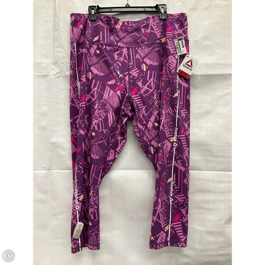 Athletic Leggings Capris By Reebok In Purple, Size: 3x