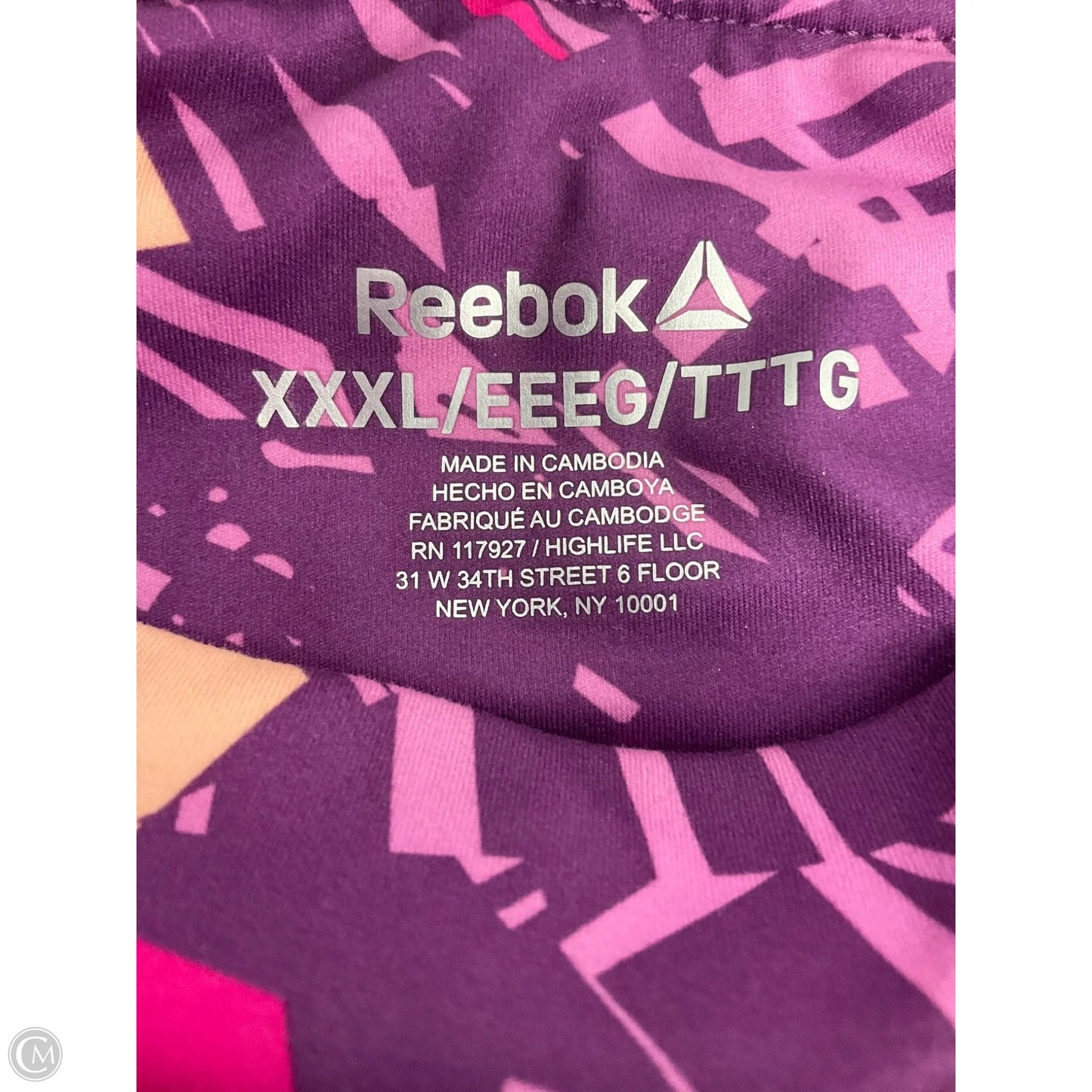 Athletic Leggings Capris By Reebok In Purple, Size: 3x