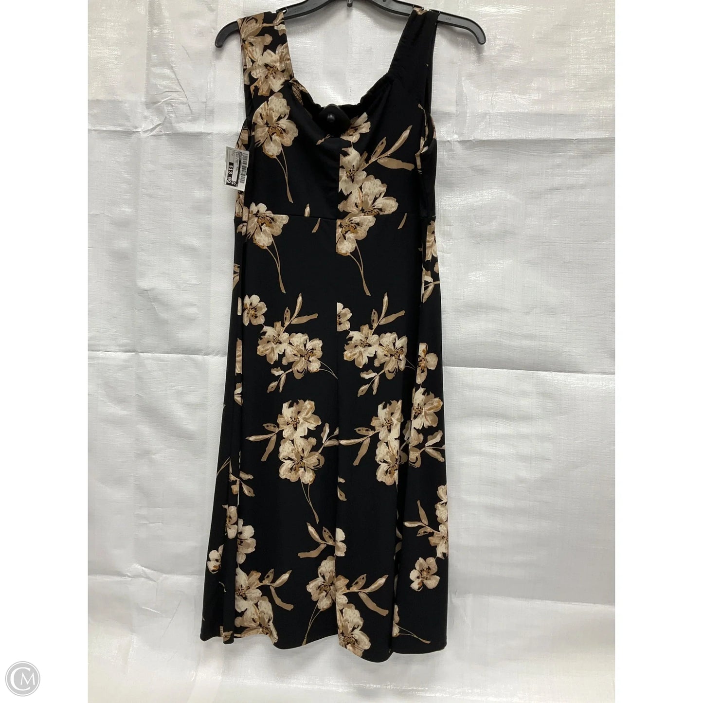 Dress Casual Midi By Axcess In Black & Tan, Size: S