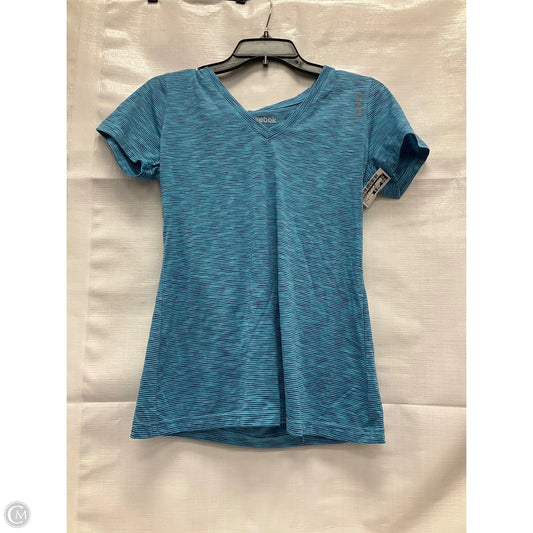 Athletic Top Short Sleeve By Reebok In Blue, Size: S