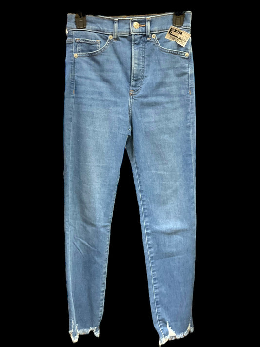 Jeans Cropped By Express In Blue Denim, Size: 0