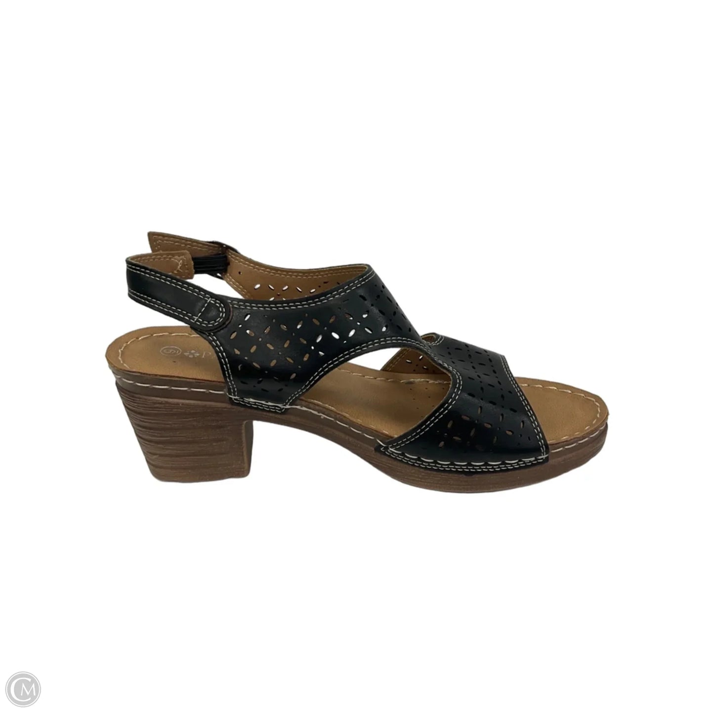 Sandals Heels Block By Spring Step In Black, Size: 9