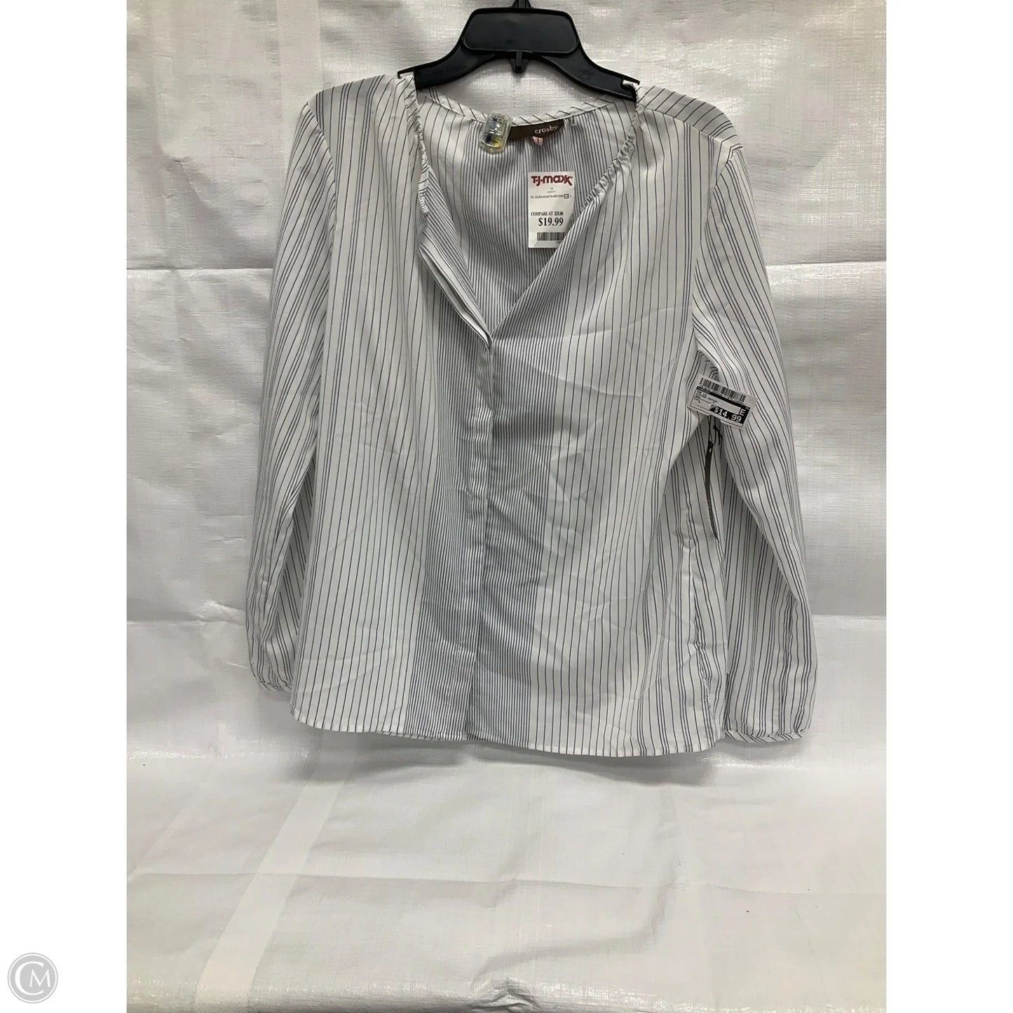 Top Long Sleeve By Crosby In Striped Pattern, Size: L