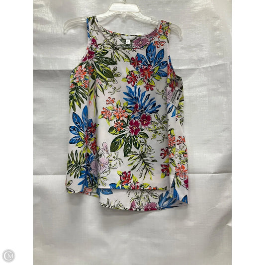 Top Sleeveless By Time And Tru In Floral Print, Size: S