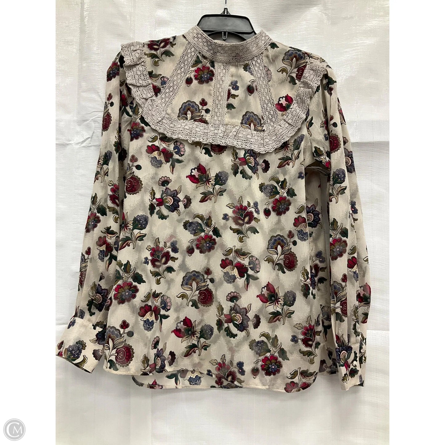 Top Long Sleeve By Ann Taylor In Beige, Size: S