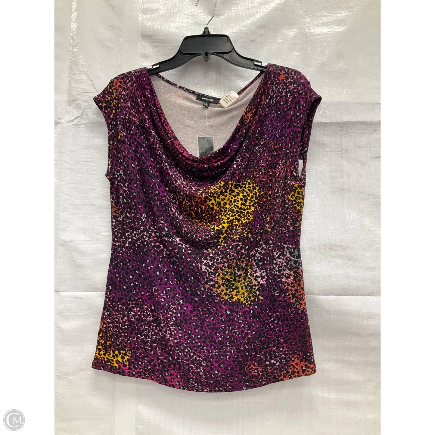 Top Short Sleeve By Premise In Leopard Print, Size: S