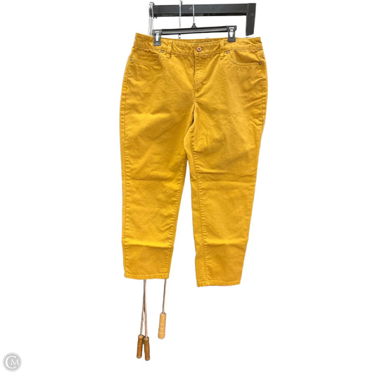 Jeans Straight By Lands End In Yellow, Size: 14