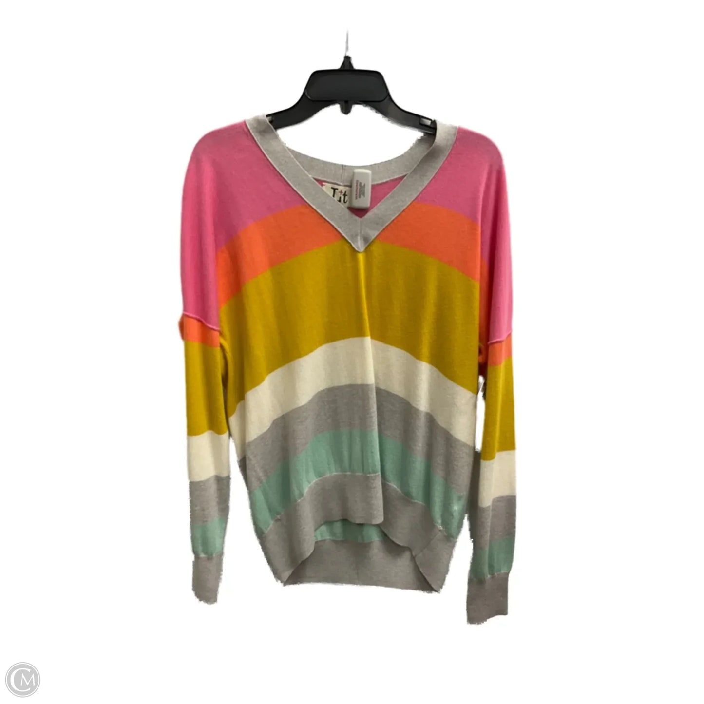 Top Long Sleeve By Cmc In Striped Pattern, Size: M