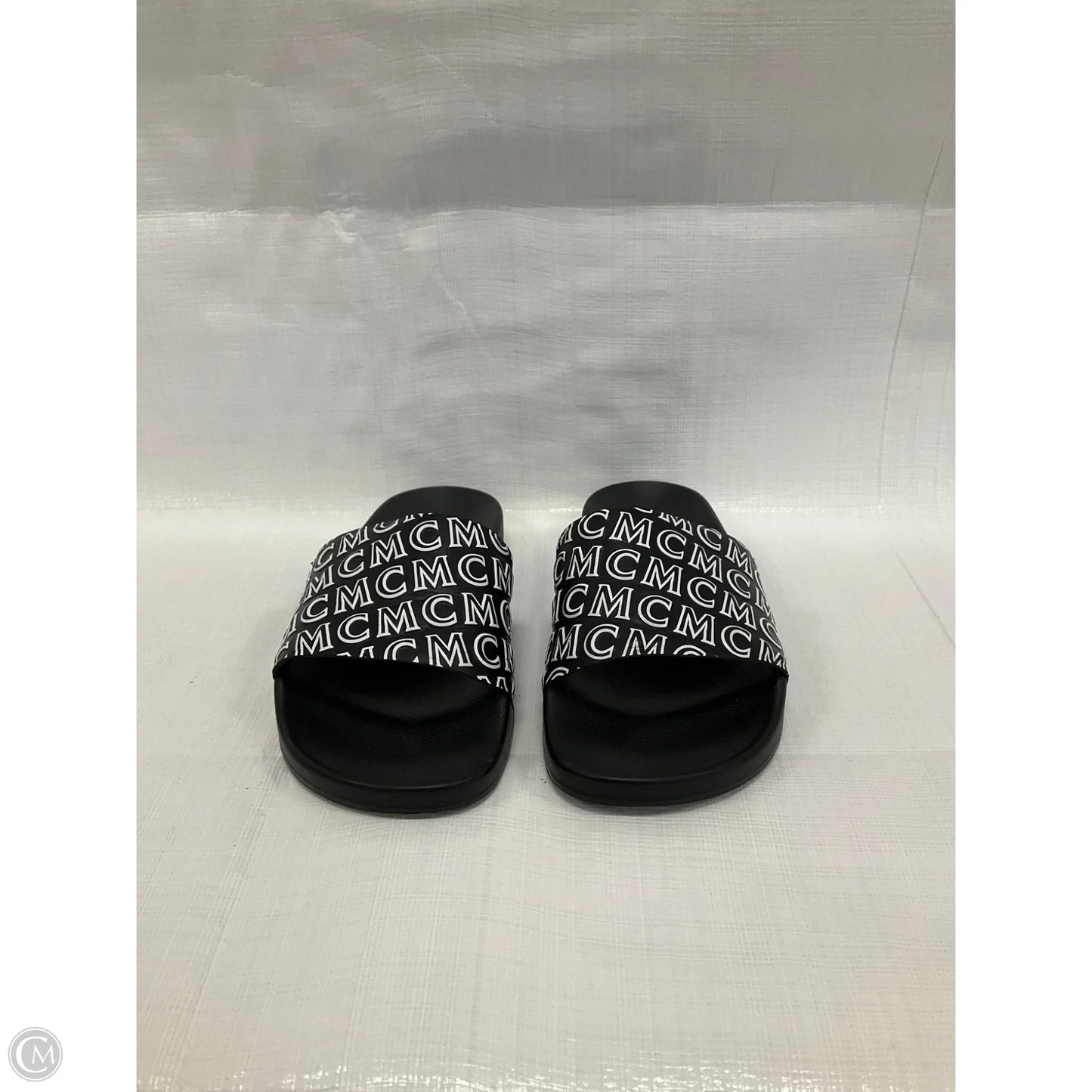Sandals Luxury Designer By Mcm In Black & White, Size: 6