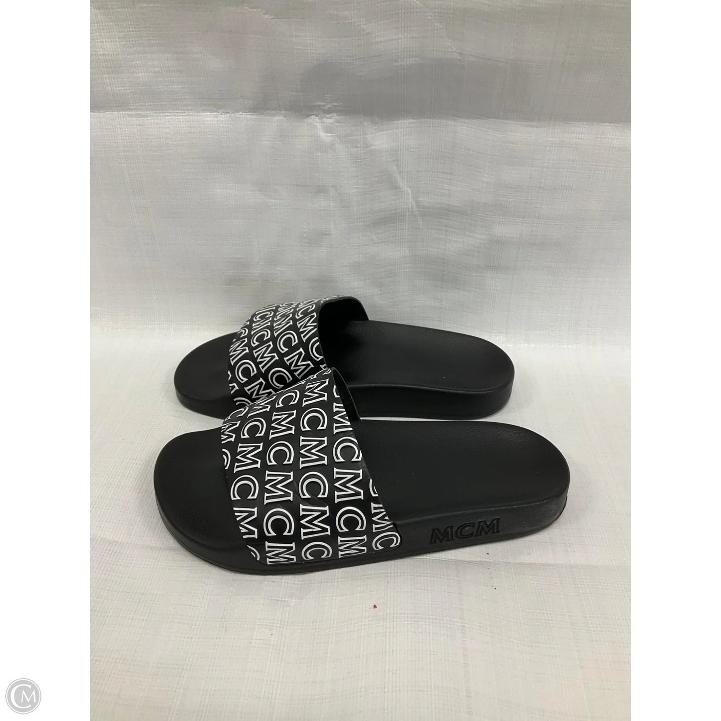 Sandals Luxury Designer By Mcm In Black & White, Size: 6
