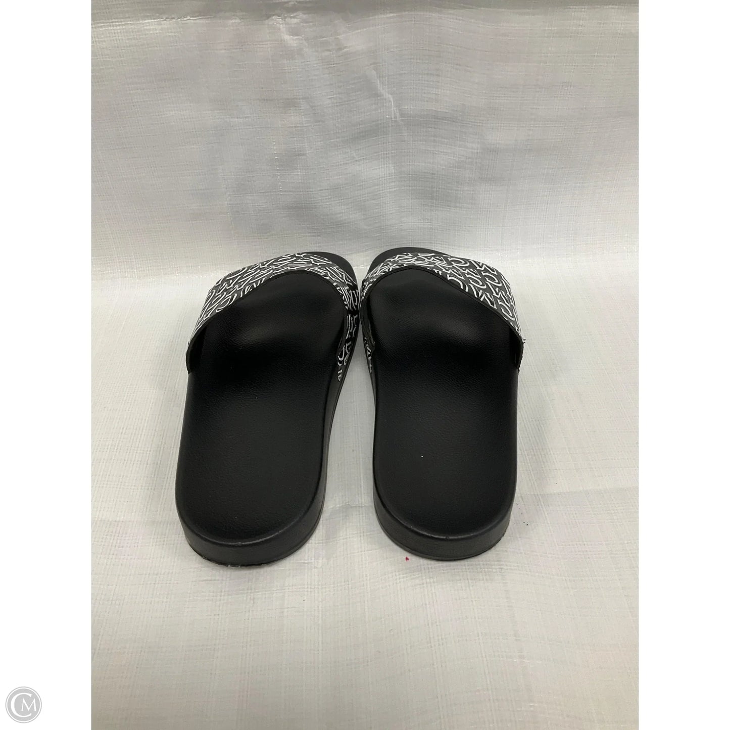 Sandals Luxury Designer By Mcm In Black & White, Size: 6