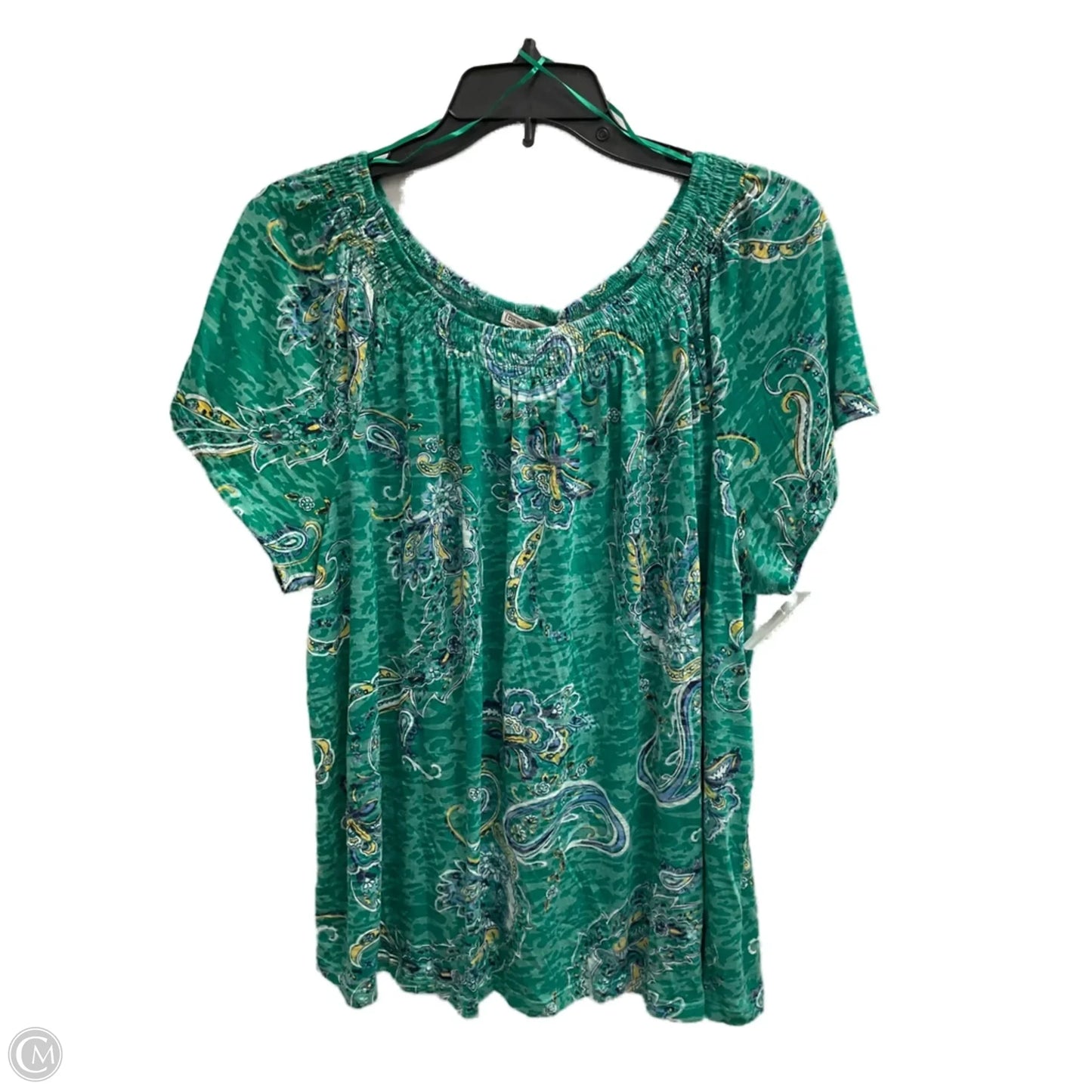 Top Short Sleeve By Dana Buchman In Green, Size: Xxl