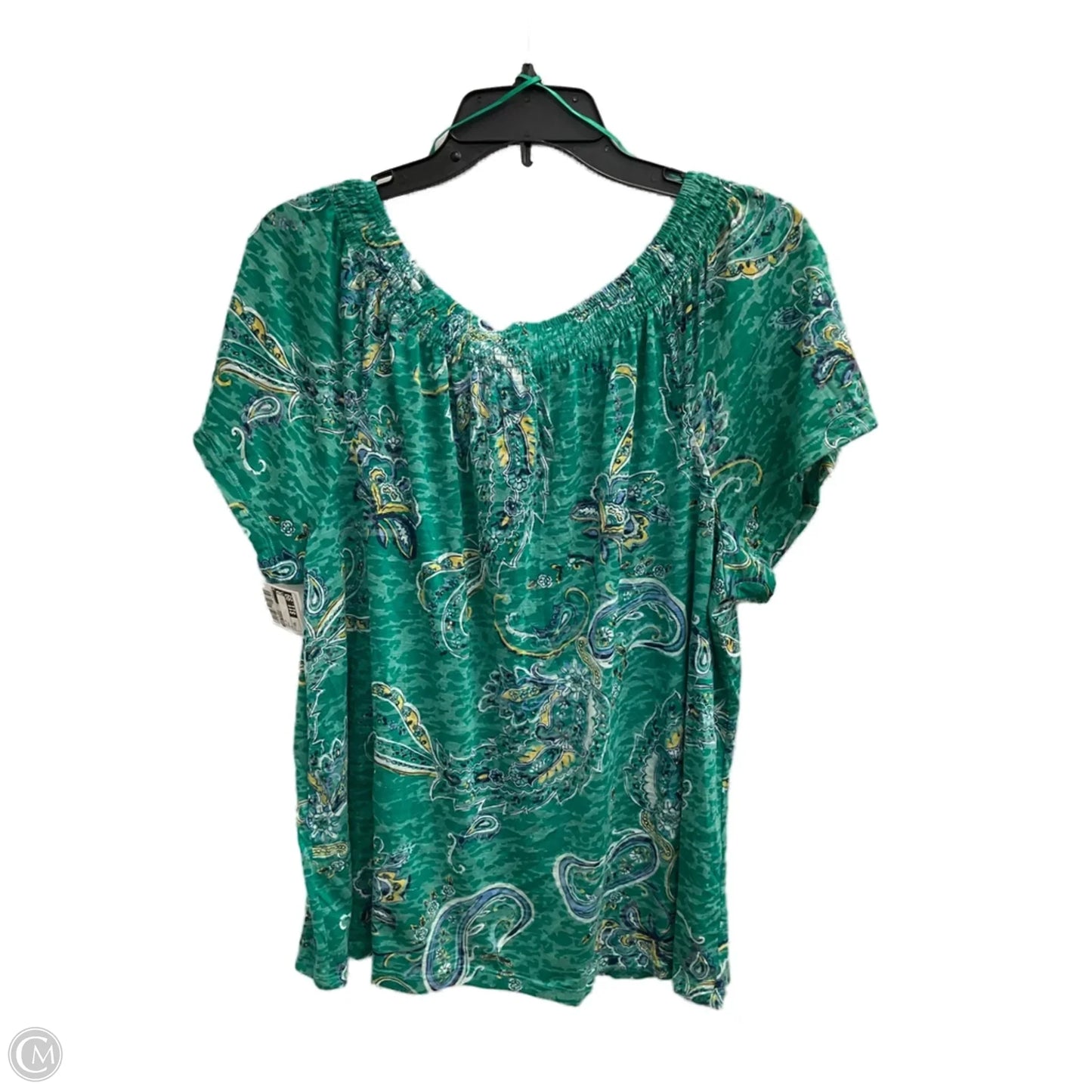 Top Short Sleeve By Dana Buchman In Green, Size: Xxl