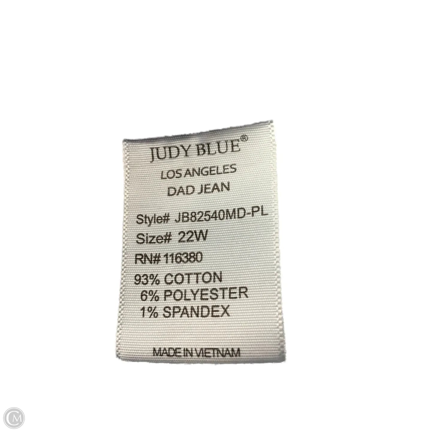 Jeans Boyfriend By Judy Blue In Blue Denim, Size: 22