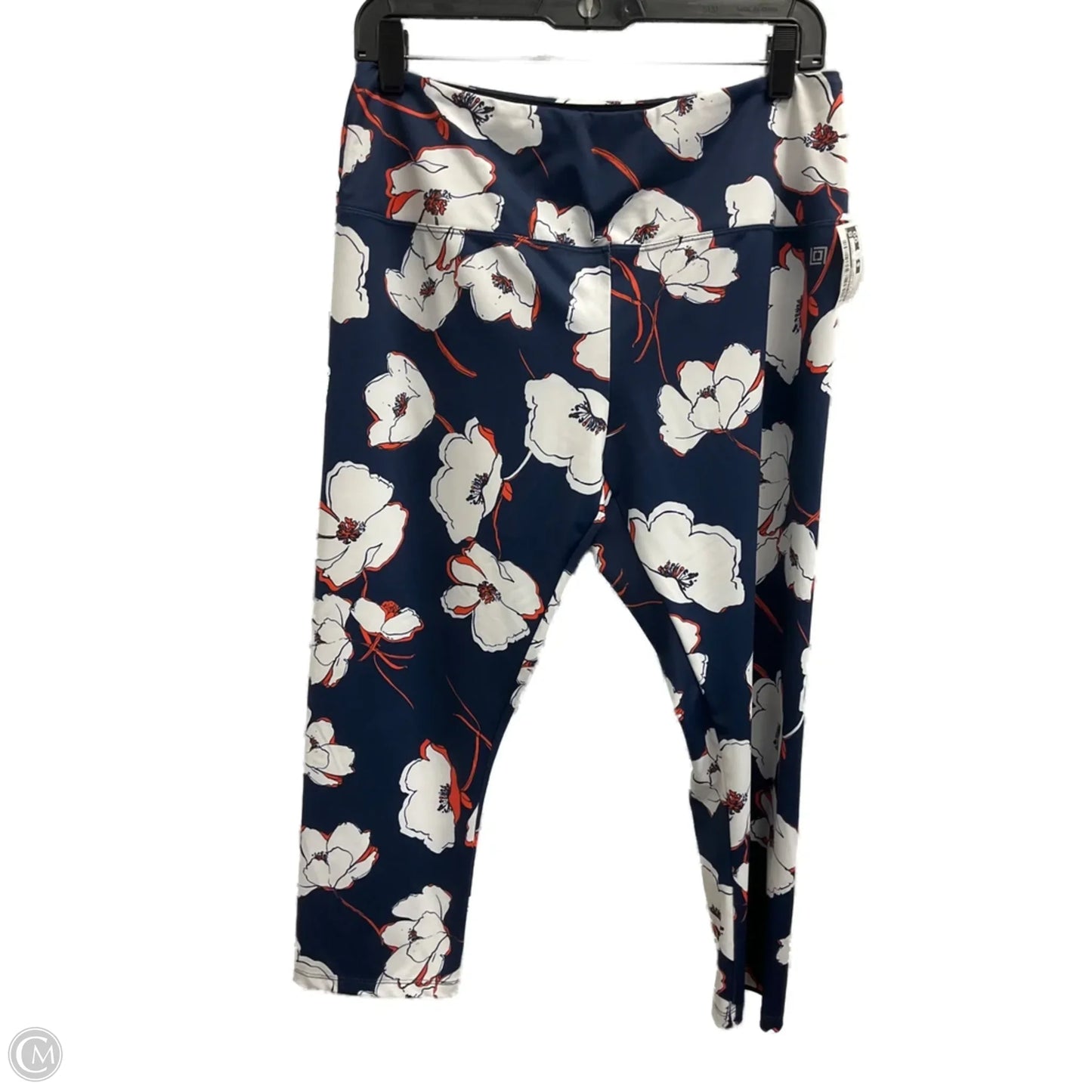 Athletic Leggings Capris By Liz Claiborne In Blue & Orange, Size: L