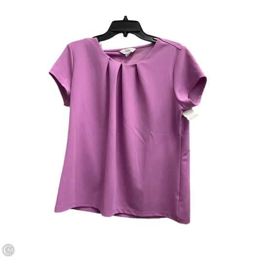 Top Short Sleeve By Liz Claiborne In Purple, Size: L