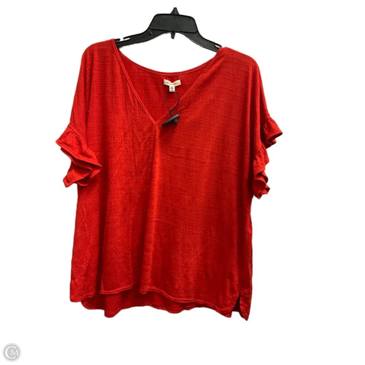 Top Short Sleeve By Max Studio In Orange, Size: 2x