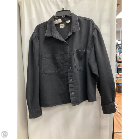 Blouse Long Sleeve By Levis In Black, Size: L