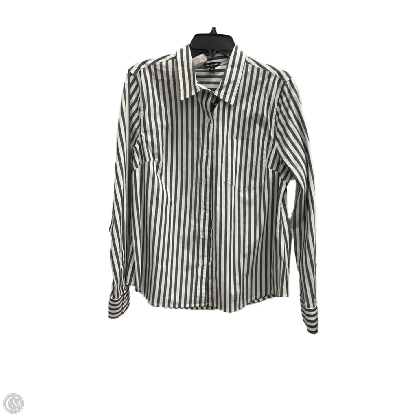 Blouse Long Sleeve By Limited In Striped Pattern, Size: L