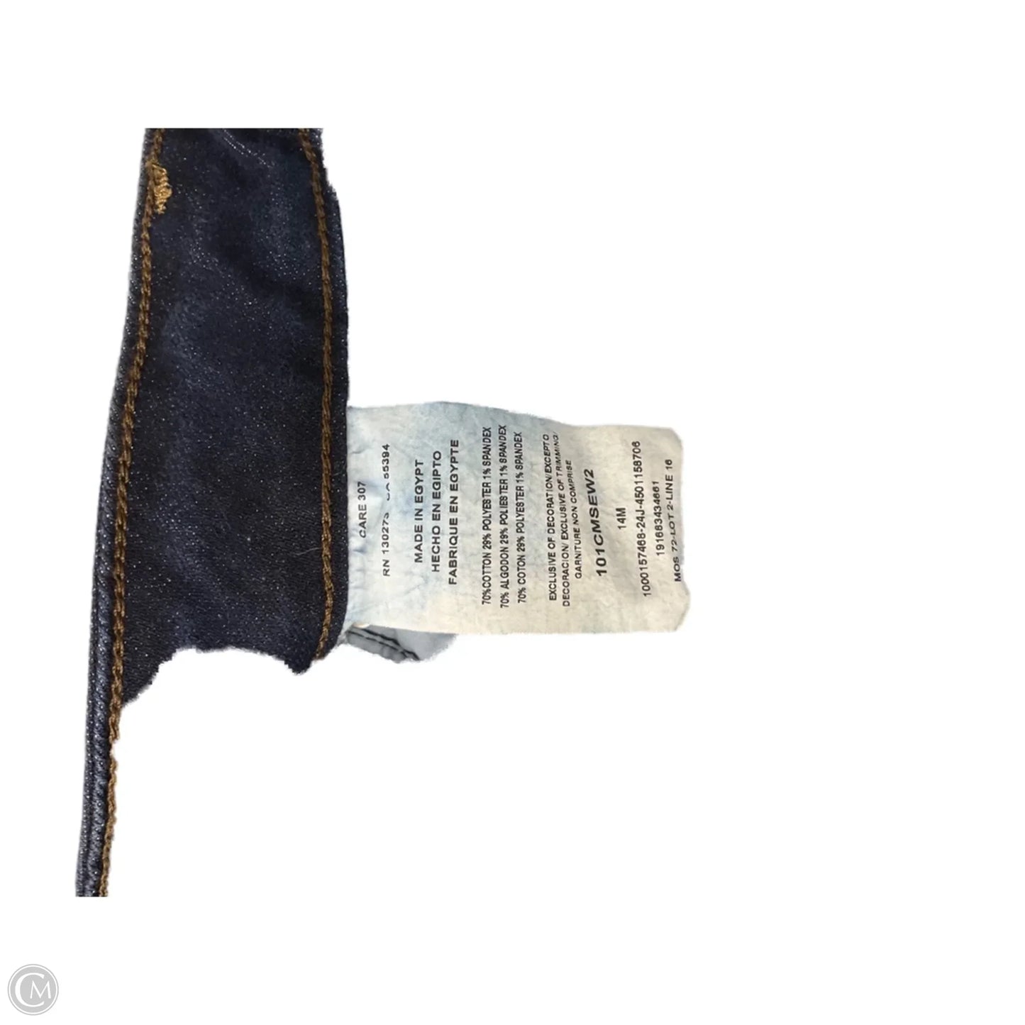 Jeans Straight By Lee In Blue Denim, Size: 16