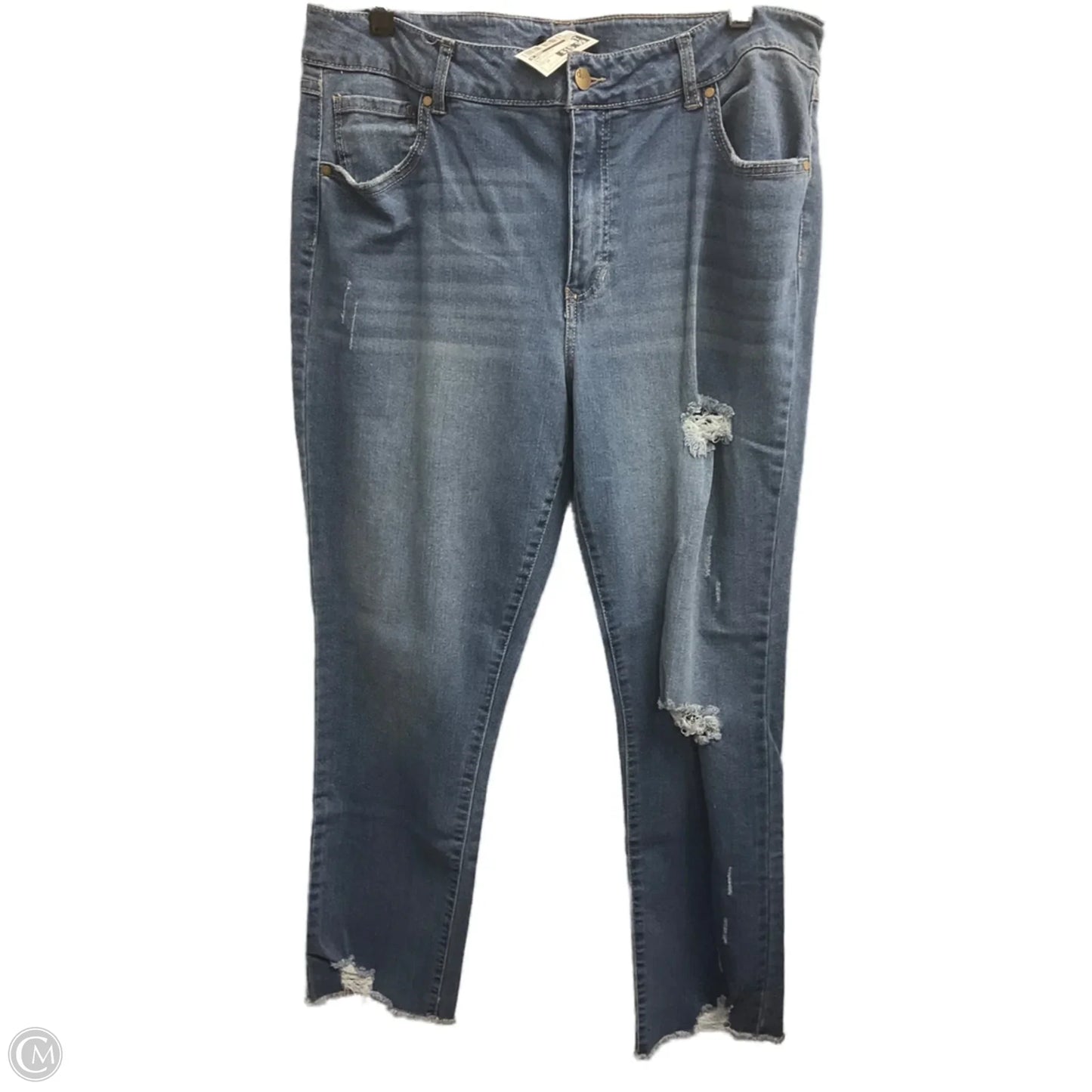 Jeans Straight By D Jeans In Blue Denim, Size: 16
