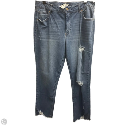 Jeans Straight By D Jeans In Blue Denim, Size: 16