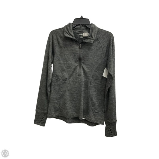 Athletic Top Long Sleeve Collar By Eddie Bauer In Grey, Size: M