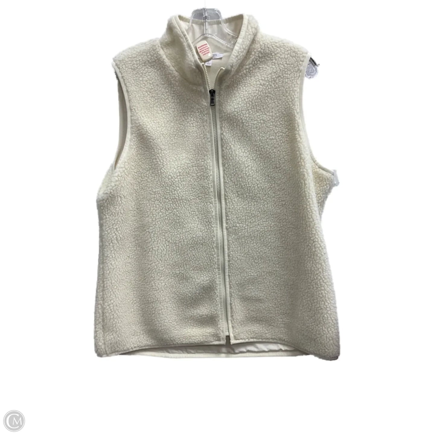 Vest Faux Fur & Sherpa By Talbots In Cream, Size: L