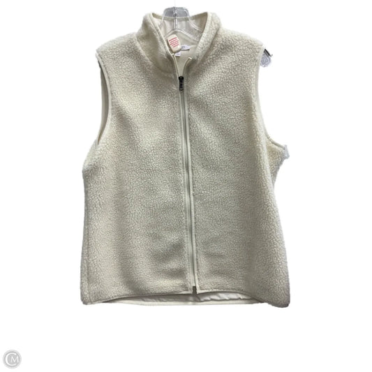 Vest Faux Fur & Sherpa By Talbots In Cream, Size: L