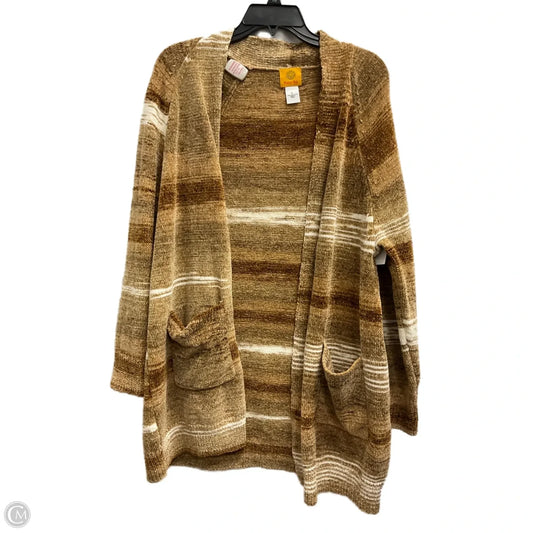 Cardigan By Ruby Rd In Tan & White, Size: L
