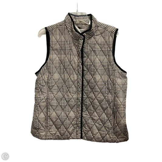 Vest Puffer & Quilted By Croft And Barrow In Black & Cream, Size: L
